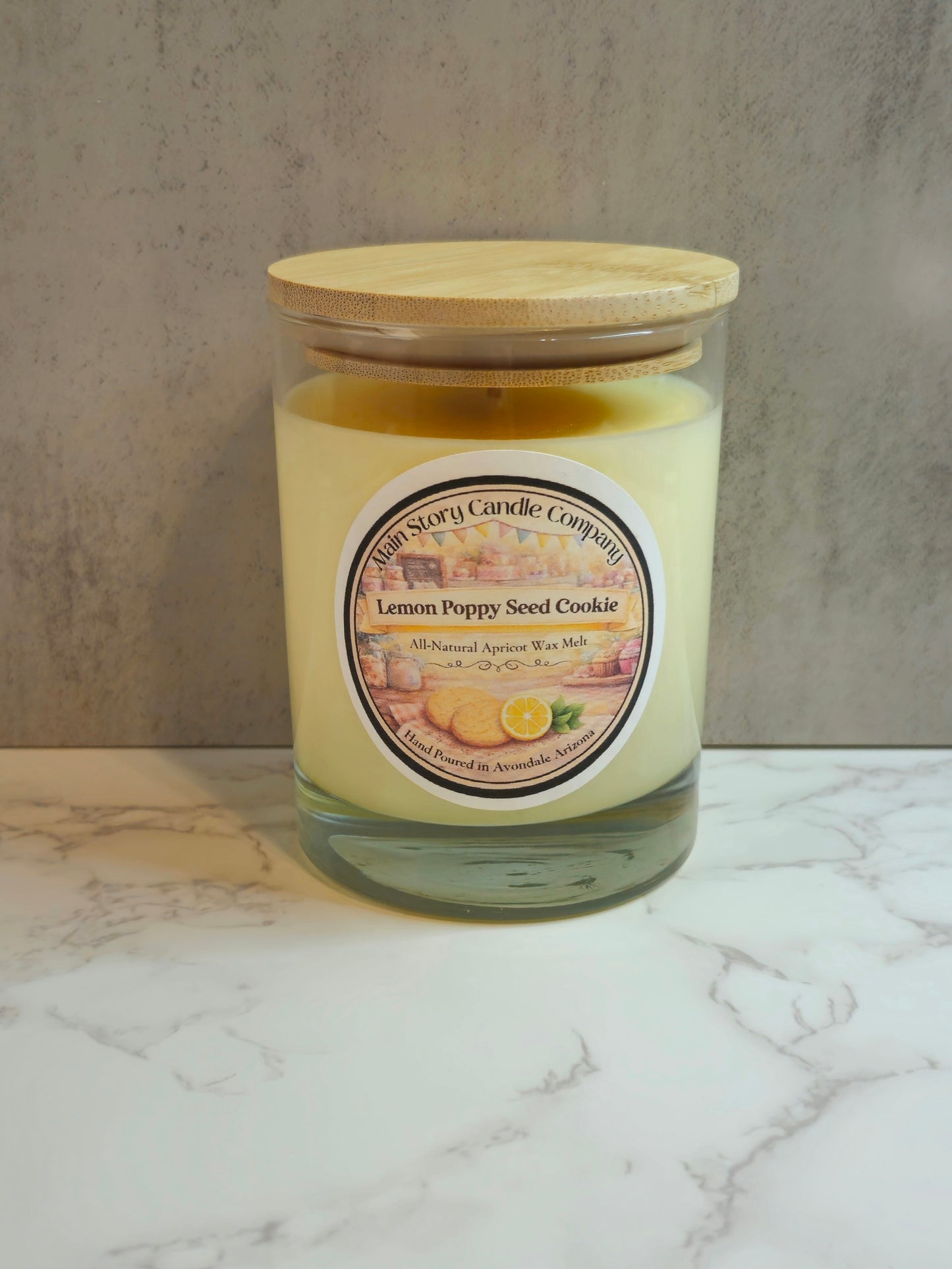 Lemon Poppy-Seed Cookies | 10oz Natural Coconut-Apricot Wax Candle
