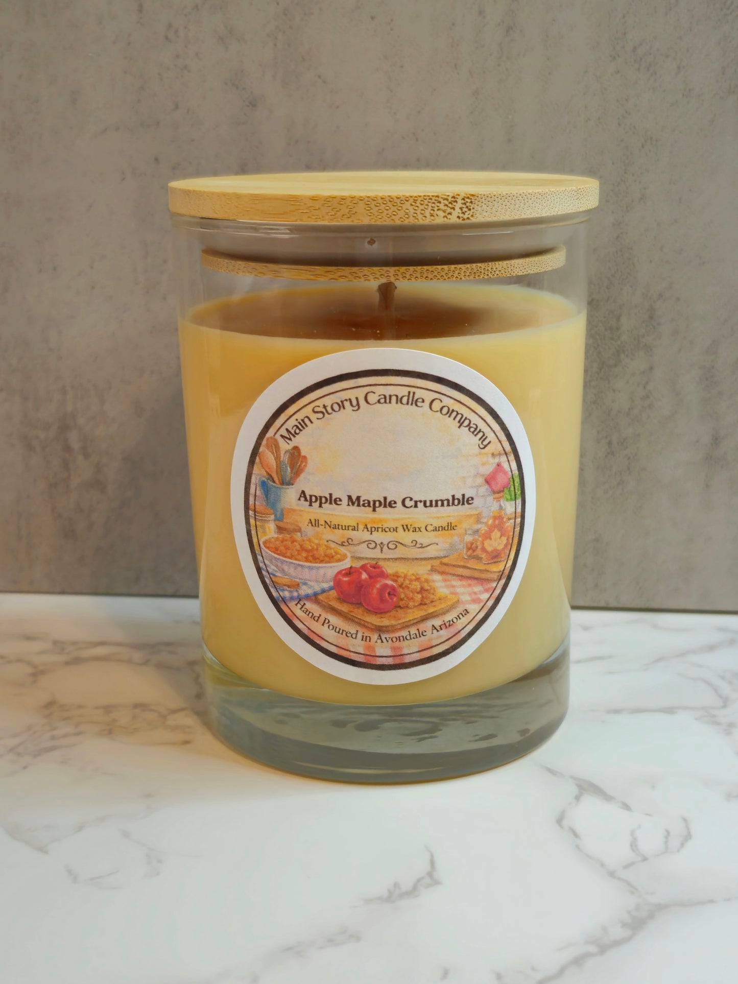 Apple Maple Crumble | 10oz Natural Coconut-Apricot Wax Candle