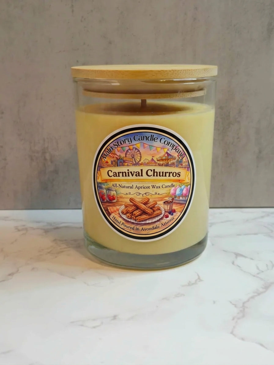 Carnival Churros | 10oz Natural Coconut-Apricot Wax Candle