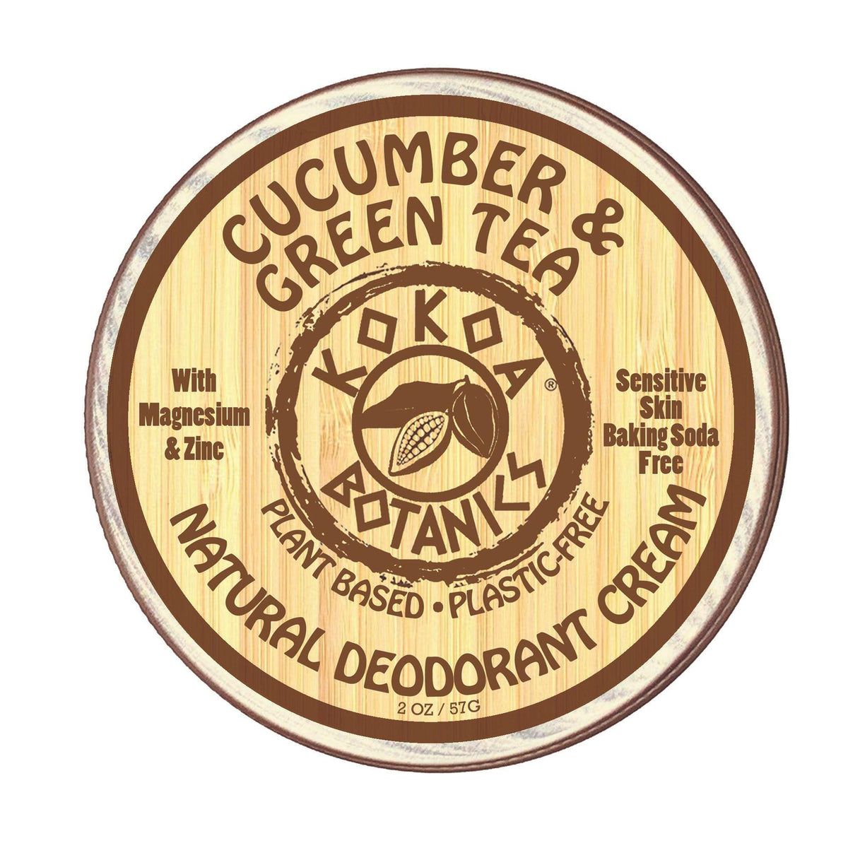 Natural Deodorant Paste - Cucumber & Green Tea - Sensitive Skin - Aluminum Free - Baking Soda Free - 2.775 oz