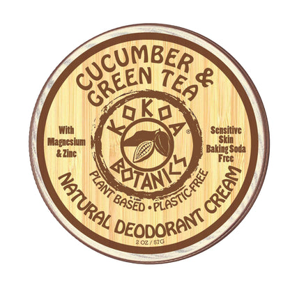 Natural Deodorant Paste - Cucumber & Green Tea - Sensitive Skin - Aluminum Free - Baking Soda Free - 2.775 oz