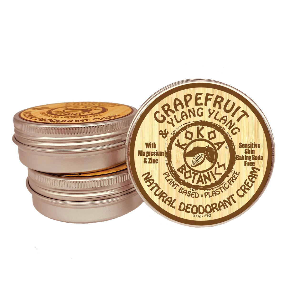 GRAPEFRUIT & YLANG YLANG - Natural Deodorant Cream - Sensitive Skin - Baking Soda Free  - 2.75 oz