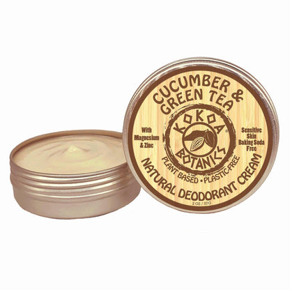 Natural Deodorant Paste - Cucumber & Green Tea - Sensitive Skin - Aluminum Free - Baking Soda Free - 2.775 oz