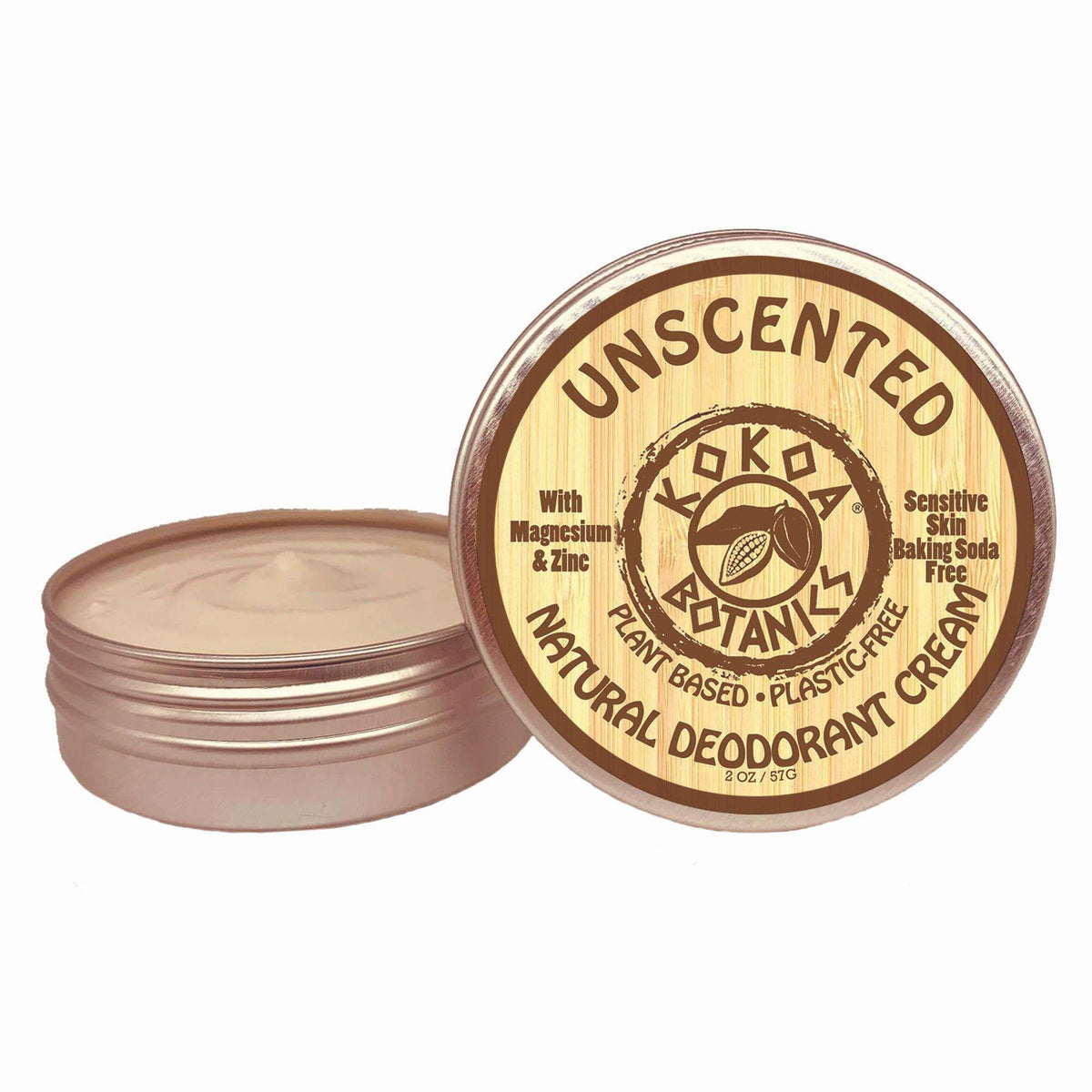 UNSCENTED - Natural Deodorant Cream - Sensitive Skin - Baking Soda-Free 2.75 oz