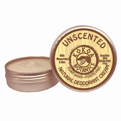 UNSCENTED - Natural Deodorant Cream - Sensitive Skin - Baking Soda-Free 2.75 oz