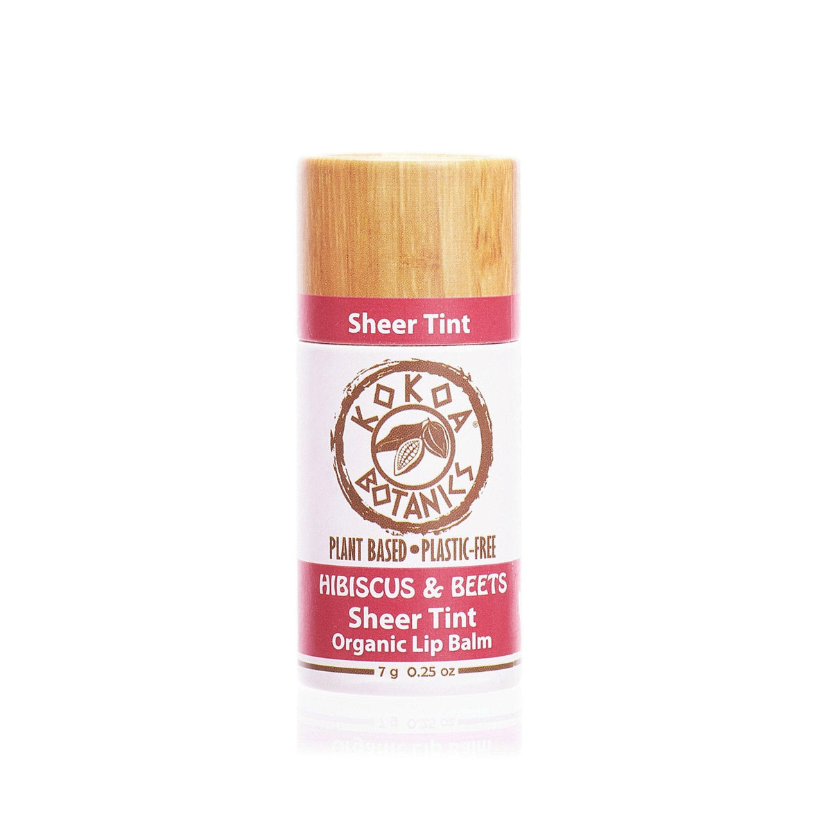 Natural Sheer Tint Lip Balm - Hibiscus and Beets - Vegan - Plastic-Free .25 oz