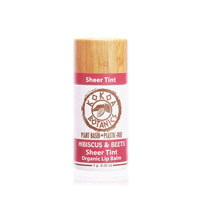 Natural Sheer Tint Lip Balm - Hibiscus and Beets - Vegan - Plastic-Free .25 oz