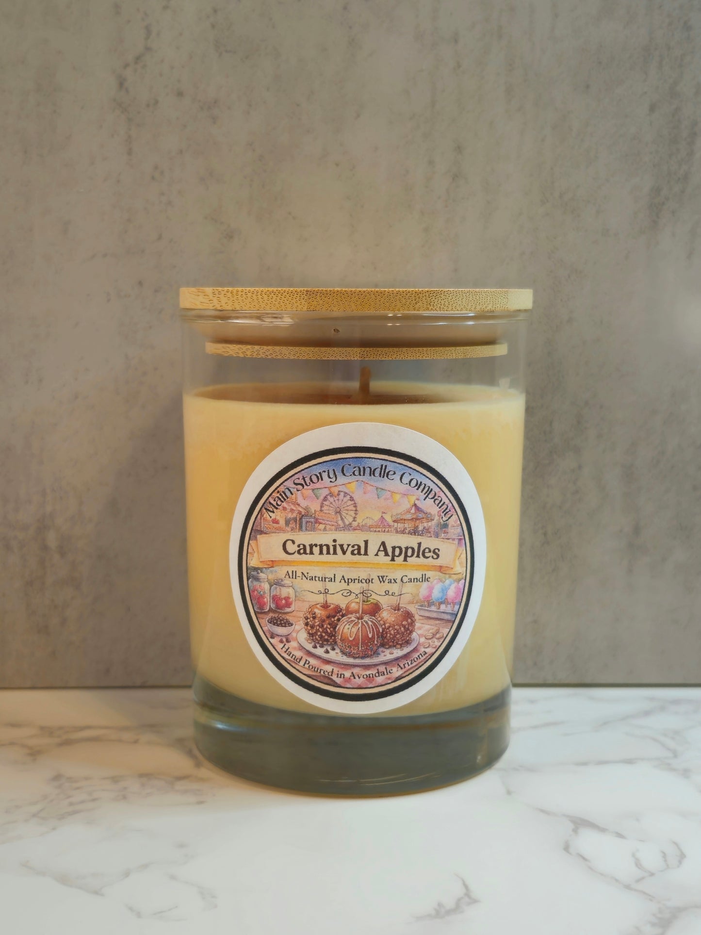 Carnival Apples  | 10oz Natural Coconut-Apricot Wax Candle