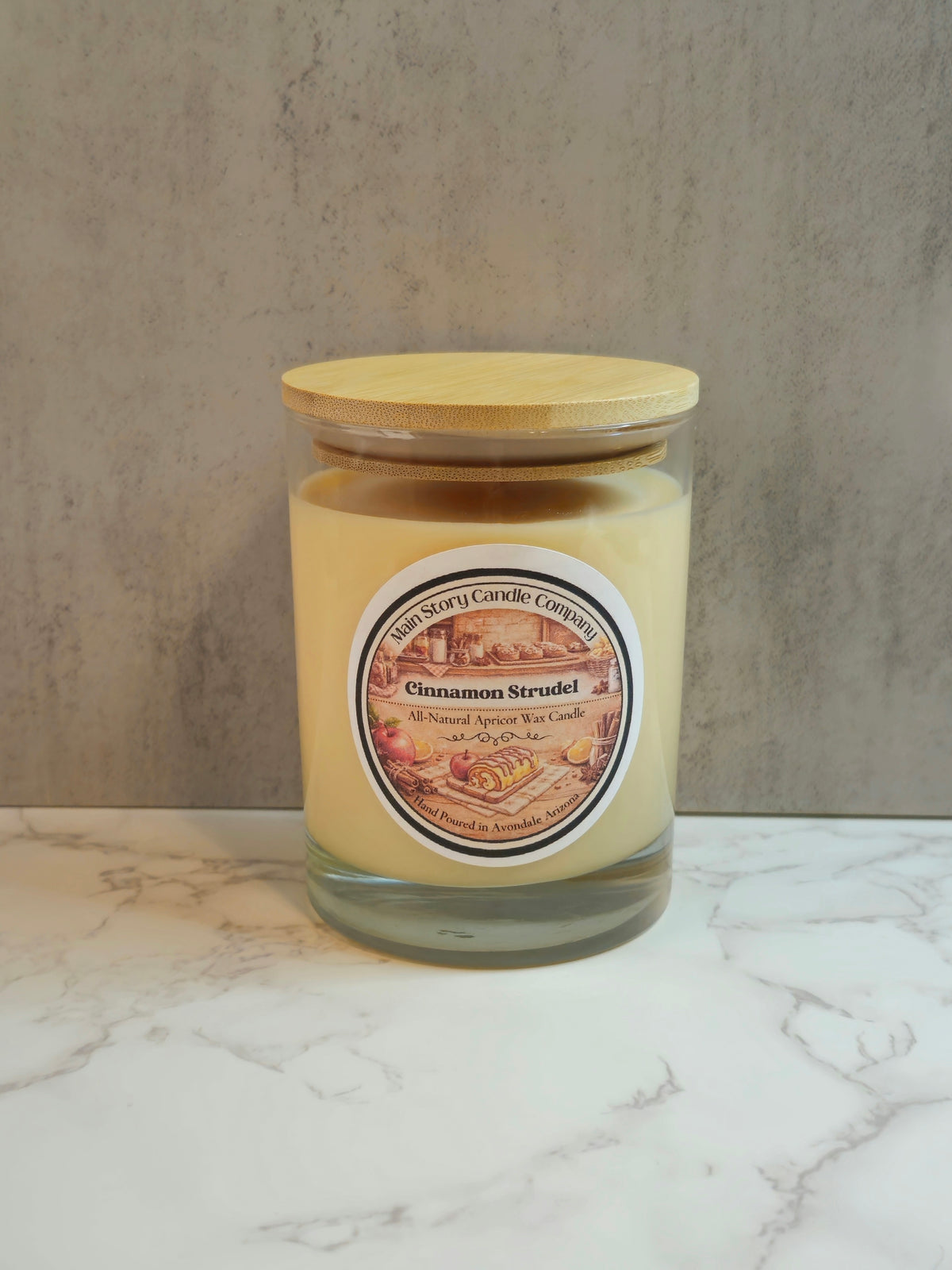 Cinnamon Strudel | 10oz Natural Coconut-Apricot Wax Candle