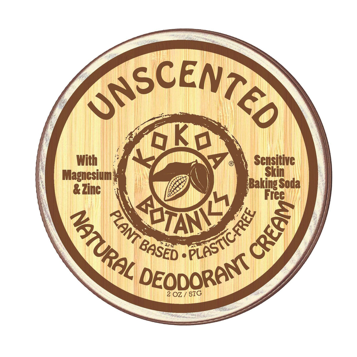 UNSCENTED - Natural Deodorant Cream - Sensitive Skin - Baking Soda-Free 2.75 oz